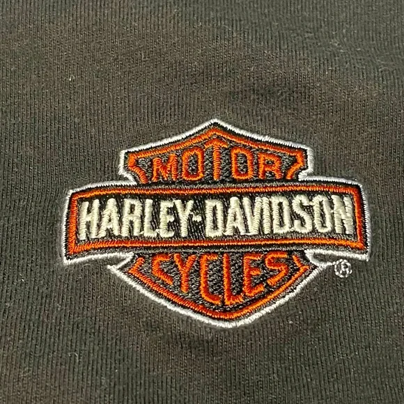 VTG Harley-Davidson mock neck long sleeve/embroidered/shirt/flame/logo size M - Picture 8 of 8